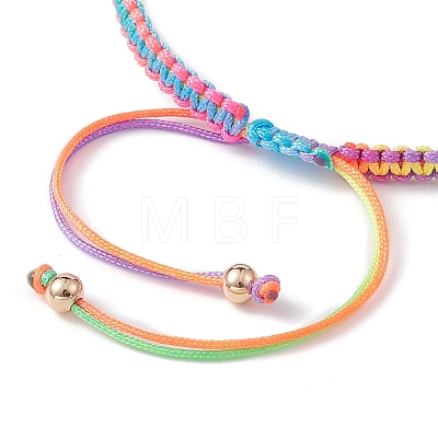 Gradient Color Adjustable Nylon Braided Cord Bracelet Making AJEW-JB01162-1