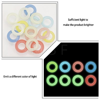 16Pcs 8 Colors Synthetic Luminous Stone Pendants G-CA0001-73-1