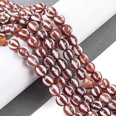 Tibetan Style dZi Beads Strands G-C133-A05-03-1