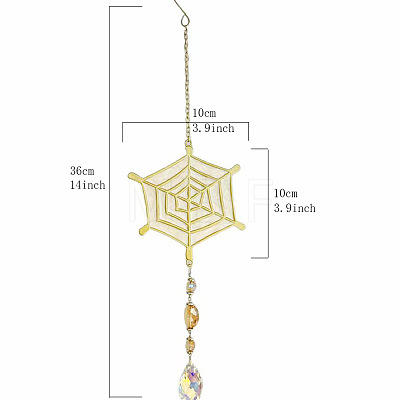 Halloween Spider Web Alloy & Iron & Eanmel Wind Chime PW-WGF44C9-03-1