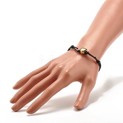 Heart Beads Adjustable Cord Bracelet for Women BJEW-JB07192-1