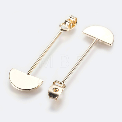 Brass Ear Nuts X-KK-J268-02G-1