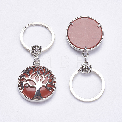 Natural Red Jasper Keychain KEYC-G043-C08-1