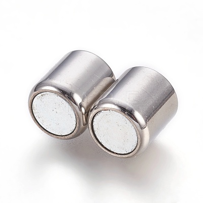 304 Stainless Steel Magnetic Clasps with Glue-in Ends STAS-L207-03P-1