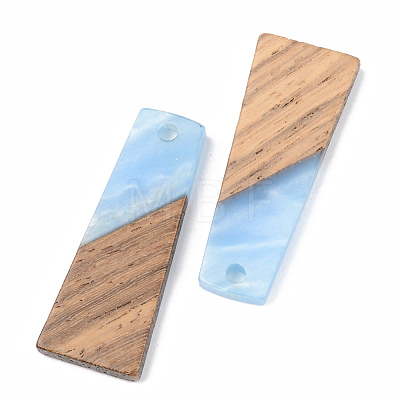 Opaque Resin & Walnut Wood Pendants X-RESI-S389-040A-C01-1