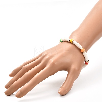 Disc Beads Stretch Bracelet for Teen Girl Women BJEW-JB06985-01-1