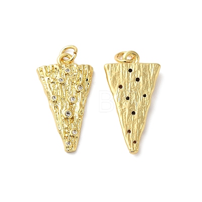 Rack Plating Brass Pave Cubic Zirconia Pendants KK-O142-20G-1