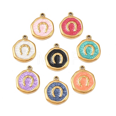 304 Stainless Steel Enamel Pendants STAS-P425-01G-09-1
