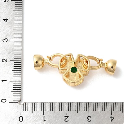 Flower Brass Shell Fold Over Clasps KK-A227-05G-1