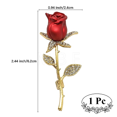 Rose Alloy Enamel Brooches DJ-PW-WG7E3FB-01-1