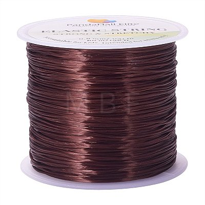 0.8mm Elastic Stretch Polyester Threads Brown Jewelry Bracelet Beading Wire Cords EW-PH0001-0.8mm-01B-1