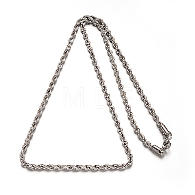 304 Stainless Steel Rope Chain Necklaces NJEW-M151-26-1