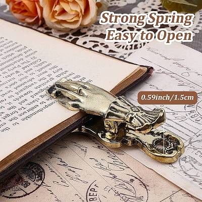 1Pc Alloy Hand Shaped Bookmark Clip AJEW-CP0010-81-1