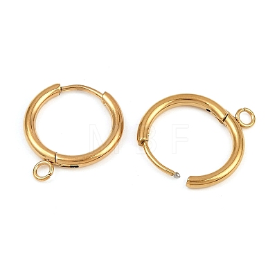 304 Stainless Steel Hoop Earring Findings X-STAS-B095-01G-1