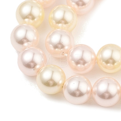 Baking Painted Pearlized Glass Pearl Round Bead Strands PEAR-H019-02C-07-1