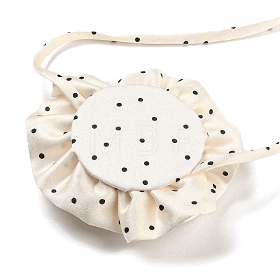 Polka Dot Pattern Fabric Rose Tie Choker Necklaces for Women NJEW-Z022-01A-1