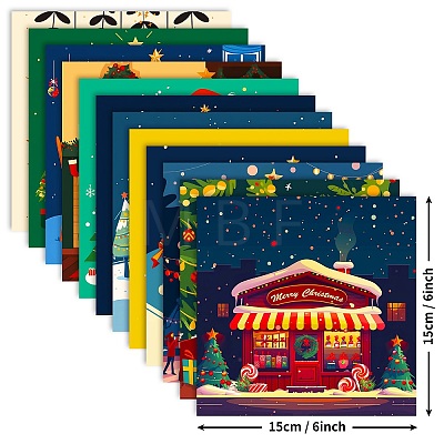 12Pcs Christmas Scrapbook Paper Pads DIY-P085-01B-1