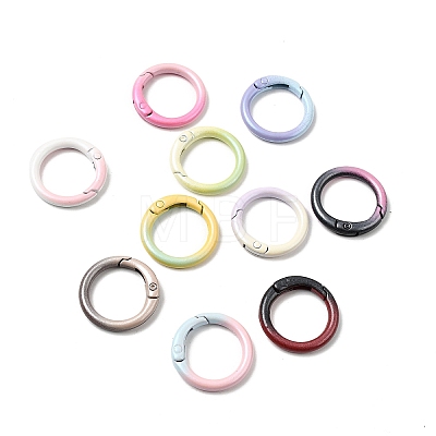 Spray Paint Alloy Spring Gate Rings FIND-C086-03A-1