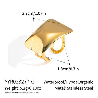 304 Stainless Steel Cuff Open Rings for Women RY6041-2-1