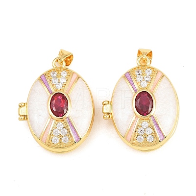 Brass Locket Pendants KK-D232-12G-03-1