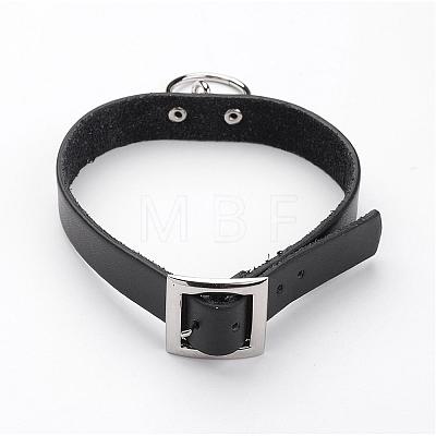 Punk Rock Style Cowhide Leather Choker Necklaces NJEW-D287-06-1