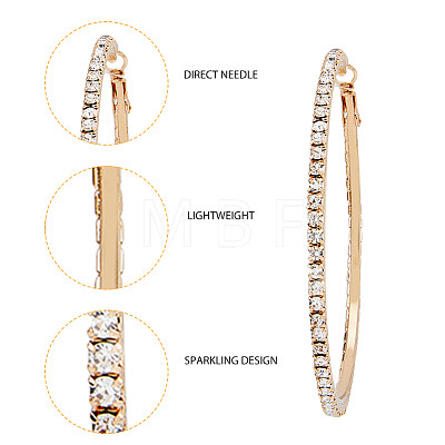 6 Pairs 6 Style Crystal Rhinestone Big Hoop Earrings EJEW-FI0001-35-1
