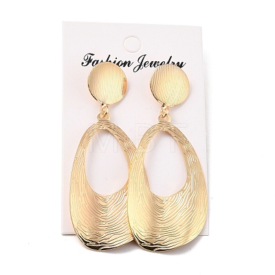 Big Teardrop Iron Dangle Stud Earrings for Girl Women EJEW-I258-02KCG-1