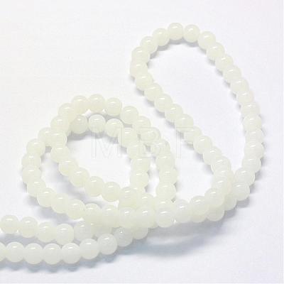 Baking Painted Imitation Jade Glass Round Bead Strands DGLA-Q021-4mm-01-1