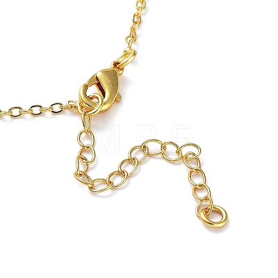 Golden Brass Rhinestone Pendant Necklace with Cable Chains NJEW-P278-A01-1