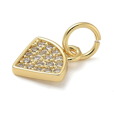 Rack Plating Brass Micro Pave Cubic Zirconia Pendants KK-K392-38G-1