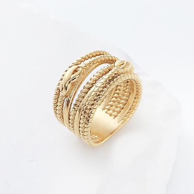 304 Stainless Steel Twisted Wire Design Finger Rings LS-DM2174-7-1