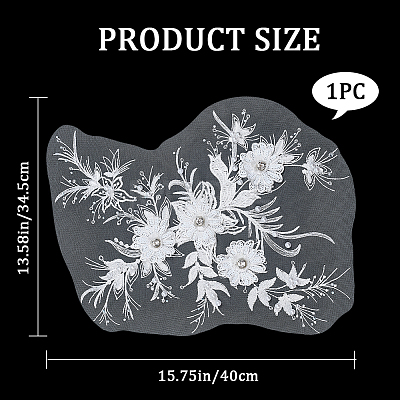 Polyester Embroidery Sew on 3D Flower Appliques DIY-WH0304-717-1