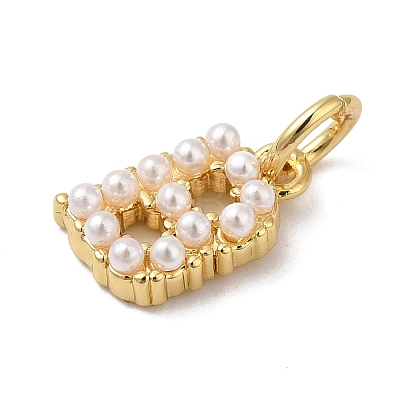 Rack Plating Brass with ABS Plastic Imitation Pearl Charms KK-B092-30B-G-1