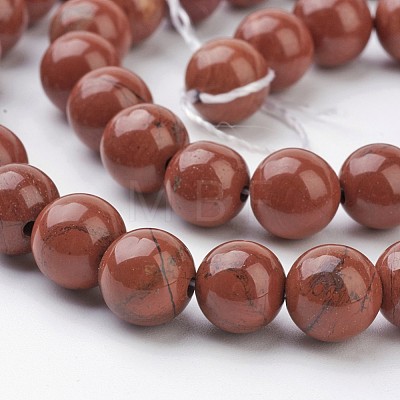 Natural Red Jasper Round Beads Strands X-GSR011-1