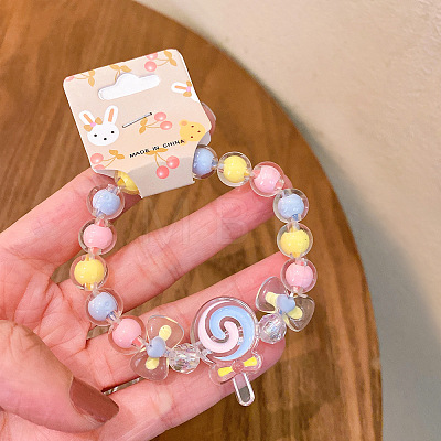 Adorable Pastel Acrylic Beaded Stretch Bracelets for Girl FS-WGCE8BF-06-1