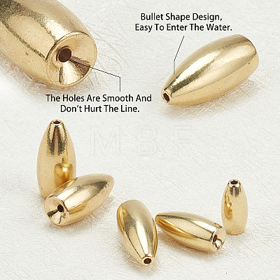 SUPERFINDINGS Brass Bullet Worm Weight FIND-FH0001-59G-1