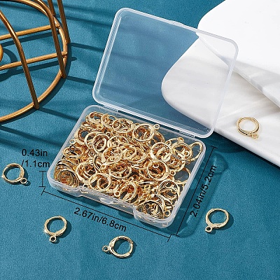 50 Pairs Brass Huggie Hoop Earring Findings KK-CN0001-87-1