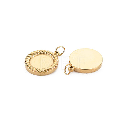 Ion Plating(IP) 304 Stainless Steel Pendant Enamel Settings STAS-N097-204A-02LG-1