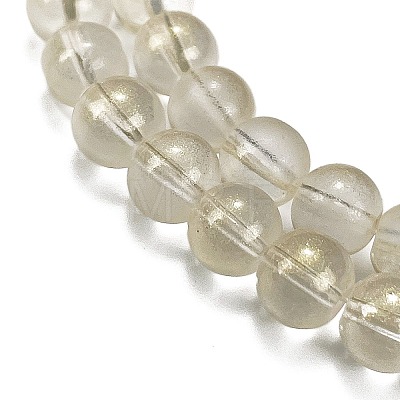 Frosted Transparent Glass Bead Strands X1-GLAA-P065-8mm-01-1