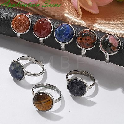 Tarnish Resistant 304 Stainless Steel Pad Ring Settings STAS-G173-19P-10mm-1