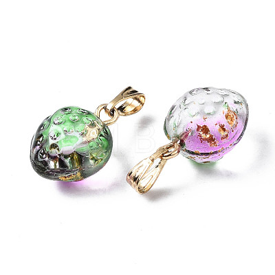 Two Tone Transparent Spray Painted Glass Pendants X-GLAA-N035-014-G05-1