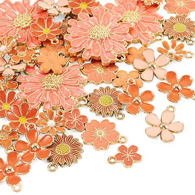 40Pcs 10 Styles Alloy Enamel Pendants ENAM-TA0004-09-1