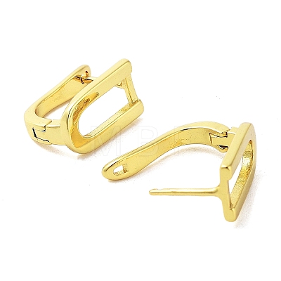 Brass Letter Stud Earrings for Women EJEW-A038-01U-G-1