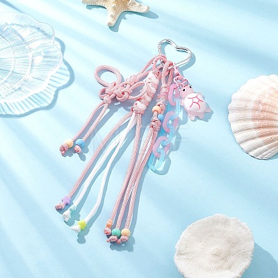 Polyester & Spandex Cord Ropes Pendant Decorations HJEW-JM03844-1