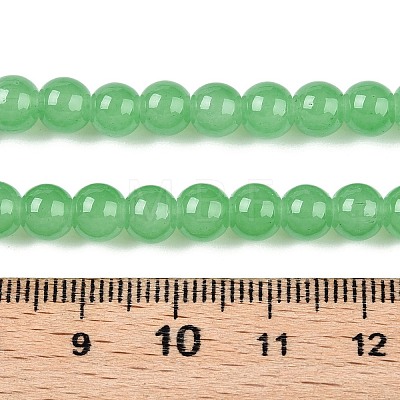 Baking Painted Imitation Jade Glass Round Bead Strands DGLA-Q021-6mm-10-A-1