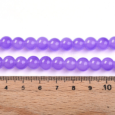 Baking Painted Imitation Jade Glass Round Bead Strands X-DGLA-Q021-8mm-44-1