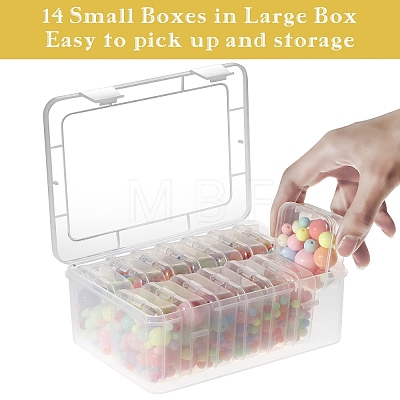 Rectangle PP Plastic Bead Organizer Storage Boxes PW-WG49079-01-1