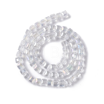 Electroplate Glass Beads Strands X-EGLA-D018-8x8mm-01-1