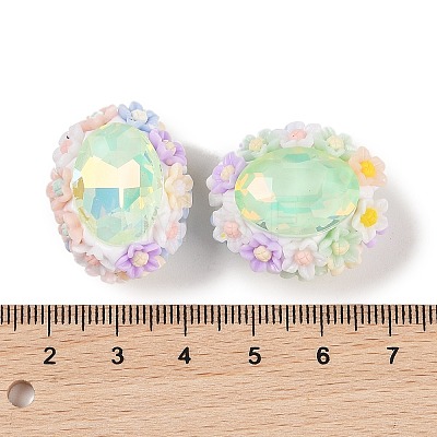 Handmade Luminous Polymer Clay Glass Rhinestone Beads CLAY-H003-05D-1