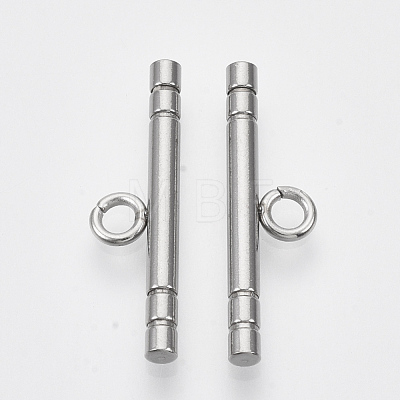 Non-Tarnish 201 Stainless Steel Toggle Clasps Parts STAS-R099-01-1